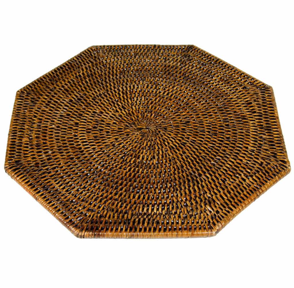 Rattan Octagonal Placemat Natural