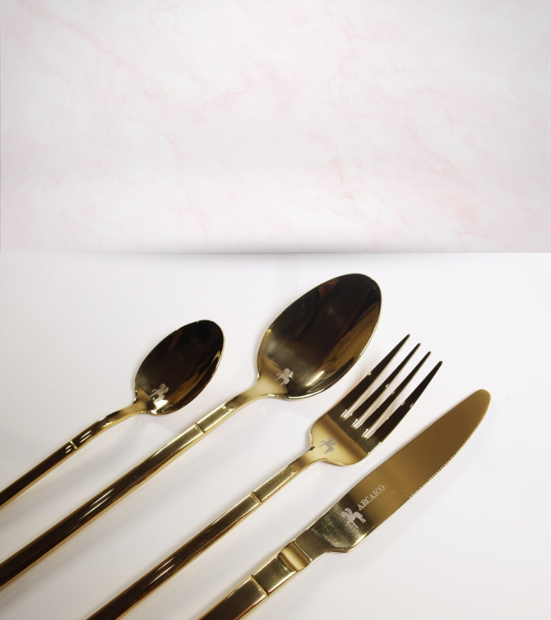 L’ambrosia 24-piece Gold Silverware Set