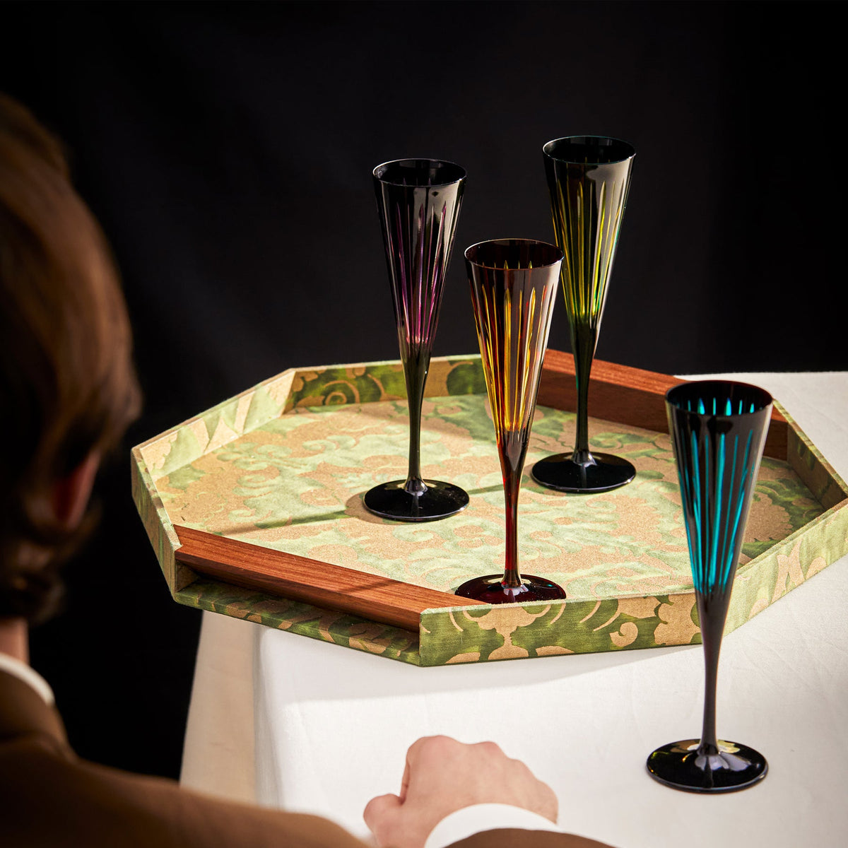 Prism Champagne Flute Set of 4 Assorted