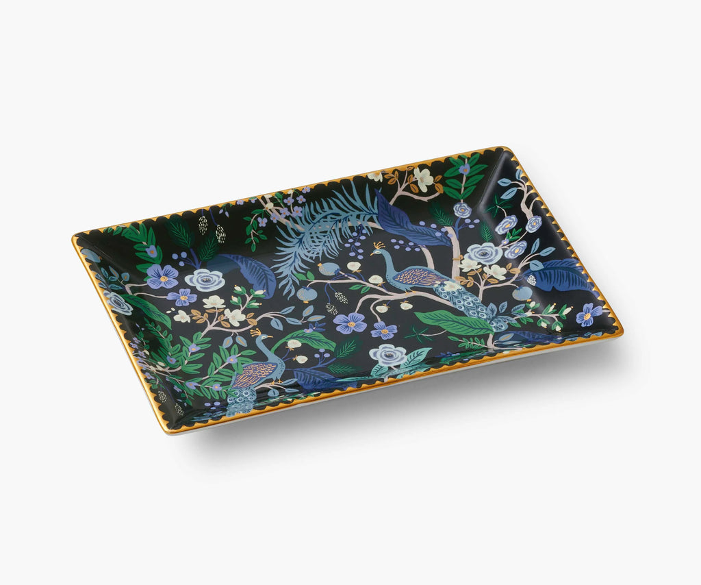 Peacock Porcelain Catchall Tray