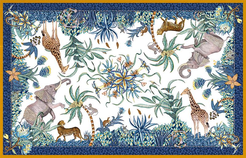 Sabie Forest Tablecloth Tanzanite 138"L x 79"W