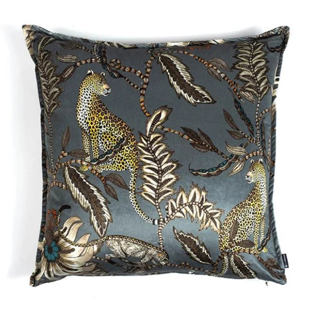 Monkey Bean Velvet Pillow Ash