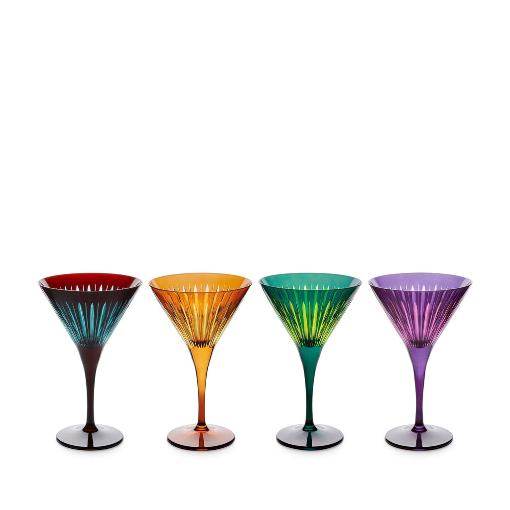 Prism Martini Glasses Set of 4 Assorted