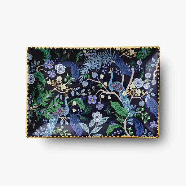 Peacock Porcelain Catchall Tray