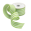 Striped Grosgrain Moss Green & White Ribbon