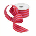 Striped Grosgrain Red & Fuchsia Ribbon