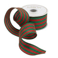 Striped Grosgrain Green & Red Ribbon