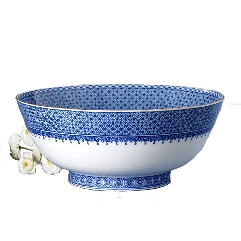Blue Lace Round Serving Bowl
