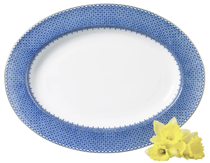 Blue Lace Oval Platter