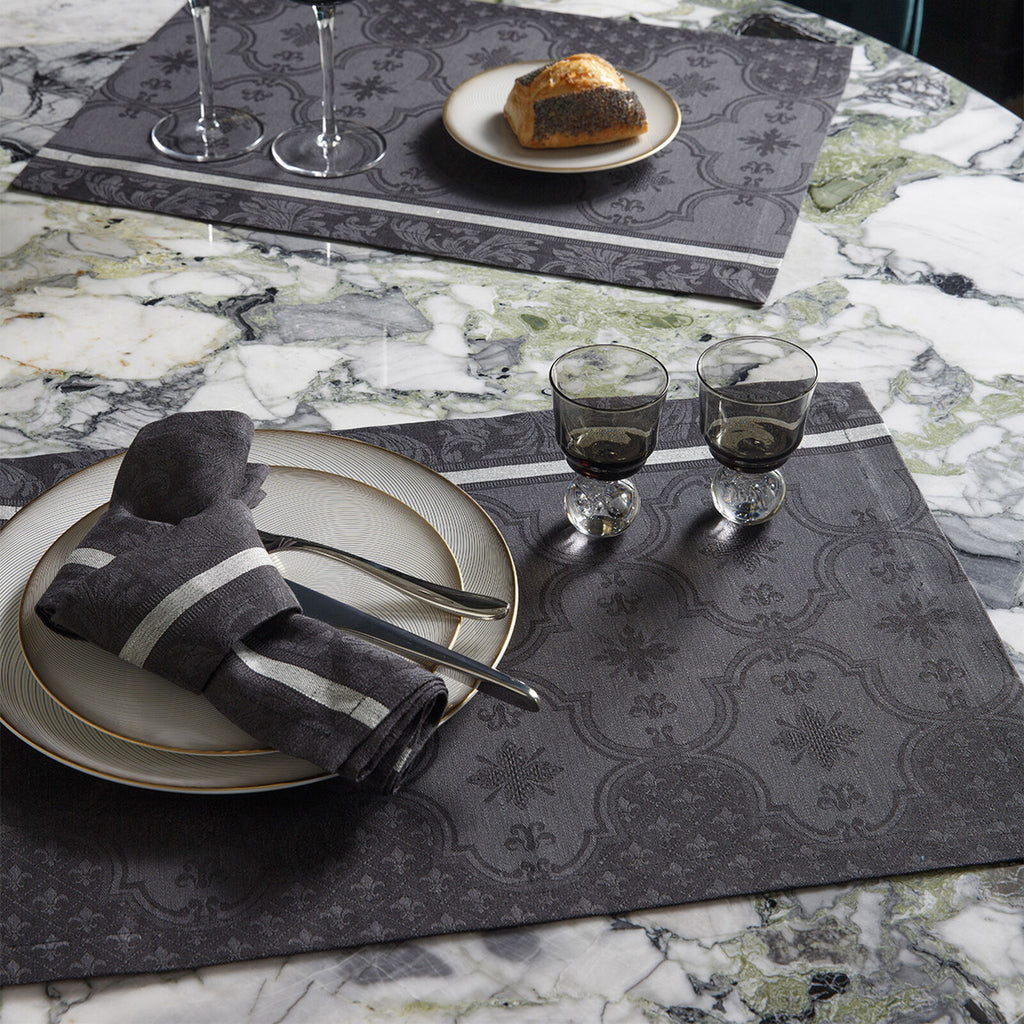 Napkin Armoiries Linen Black