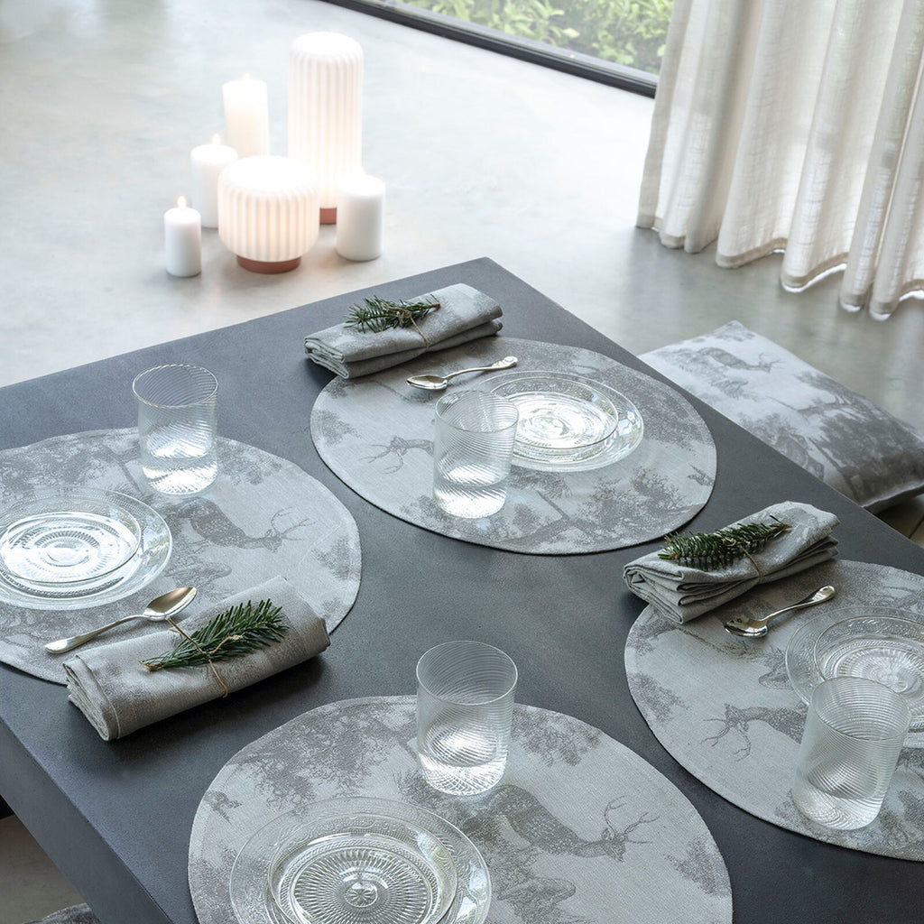 Souveraine Placemat Linen Silver Round