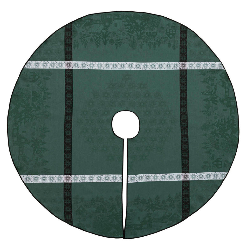 Sous les étoiles Green Christmas Tree Skirt