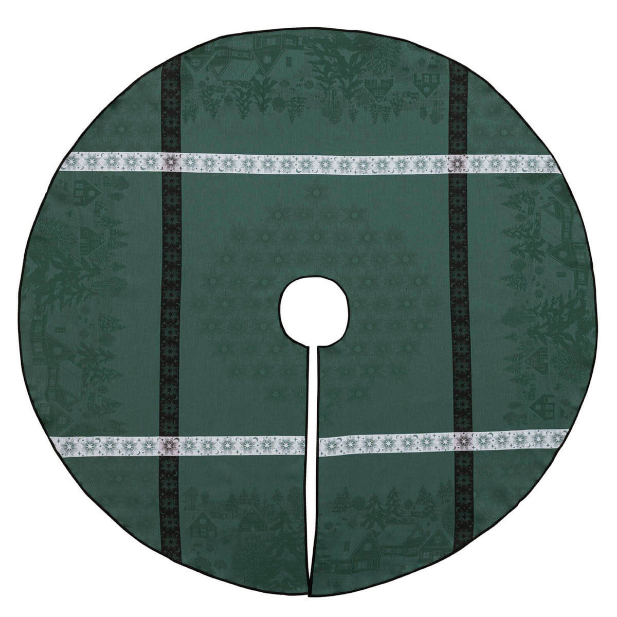 Sous les étoiles Green Christmas Tree Skirt