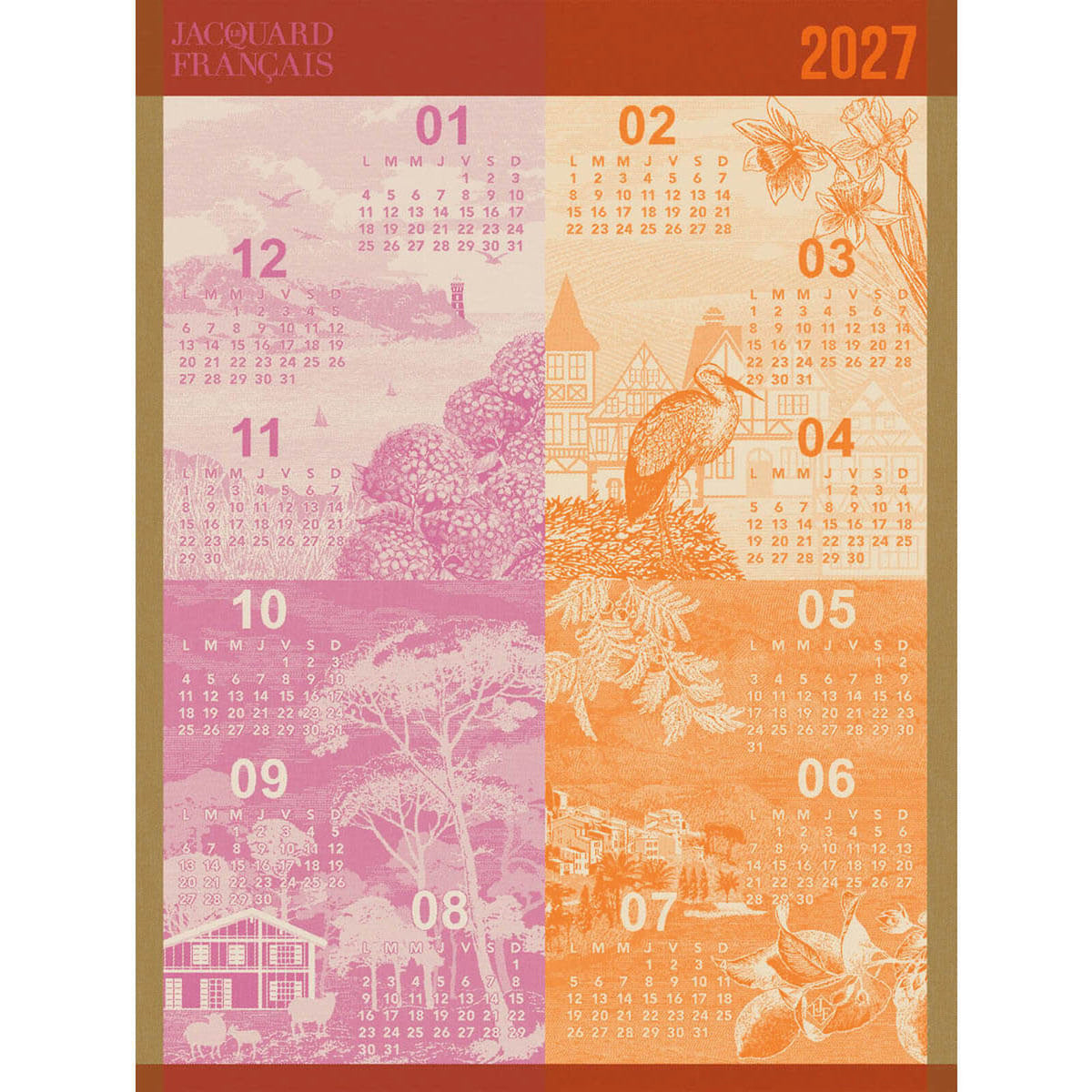 Calendrier 2027 Tea Towel