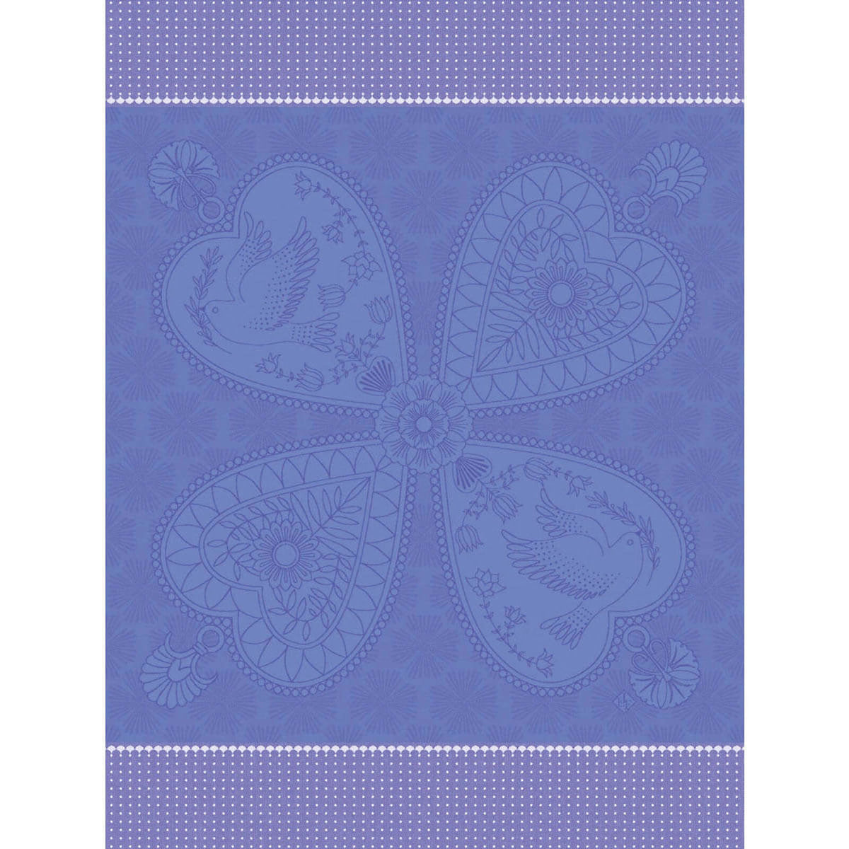 Peace & Love Tea Towel Blue