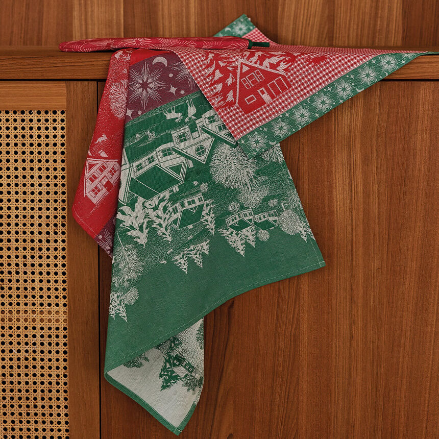 Sous les étoiles Red Tea Towel
