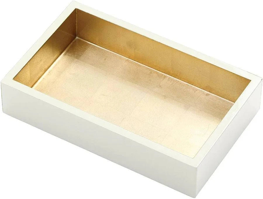 White With Gold Lacquer Guest Towel Holder